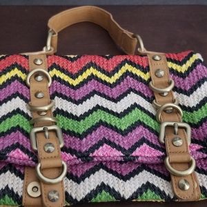 OLIVIA +JOY polyurethane tribal bag with buckle